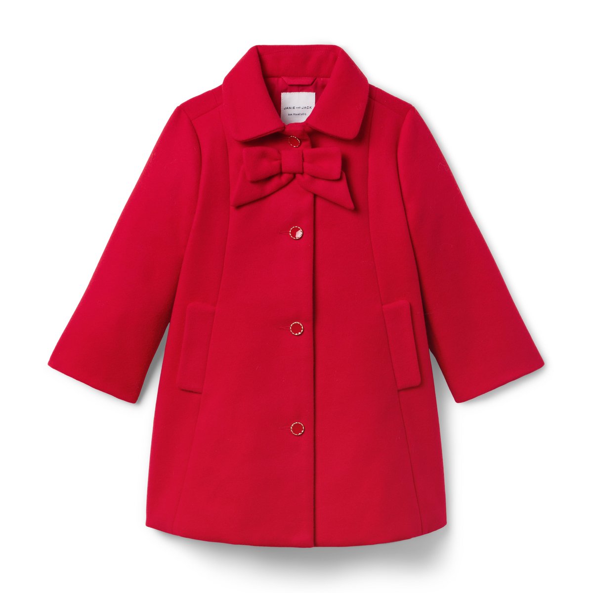 Пальто Janie and Jack The Holly Berry Coat для девочек, цвет: Красный
