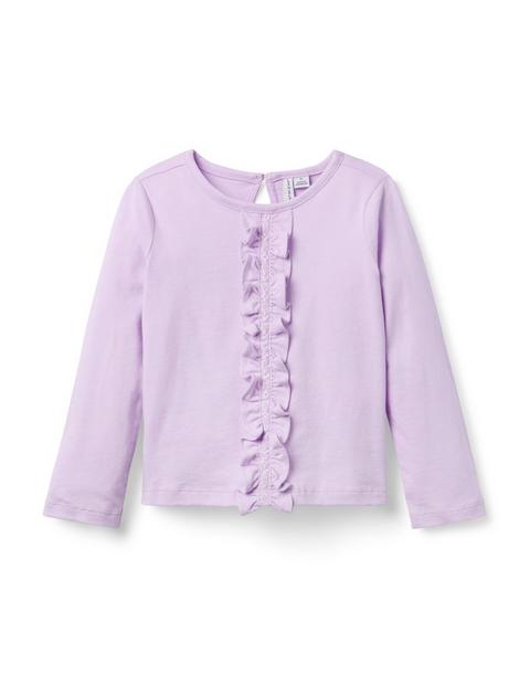Lace Trim Ruffle Top