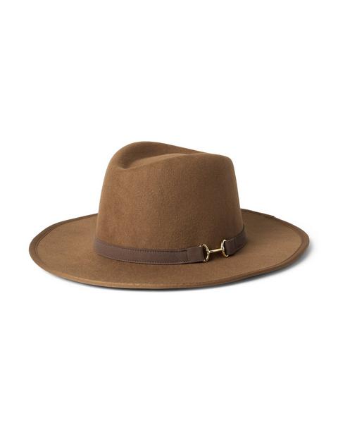 Wide-Brim Bridle Bit Felt Hat