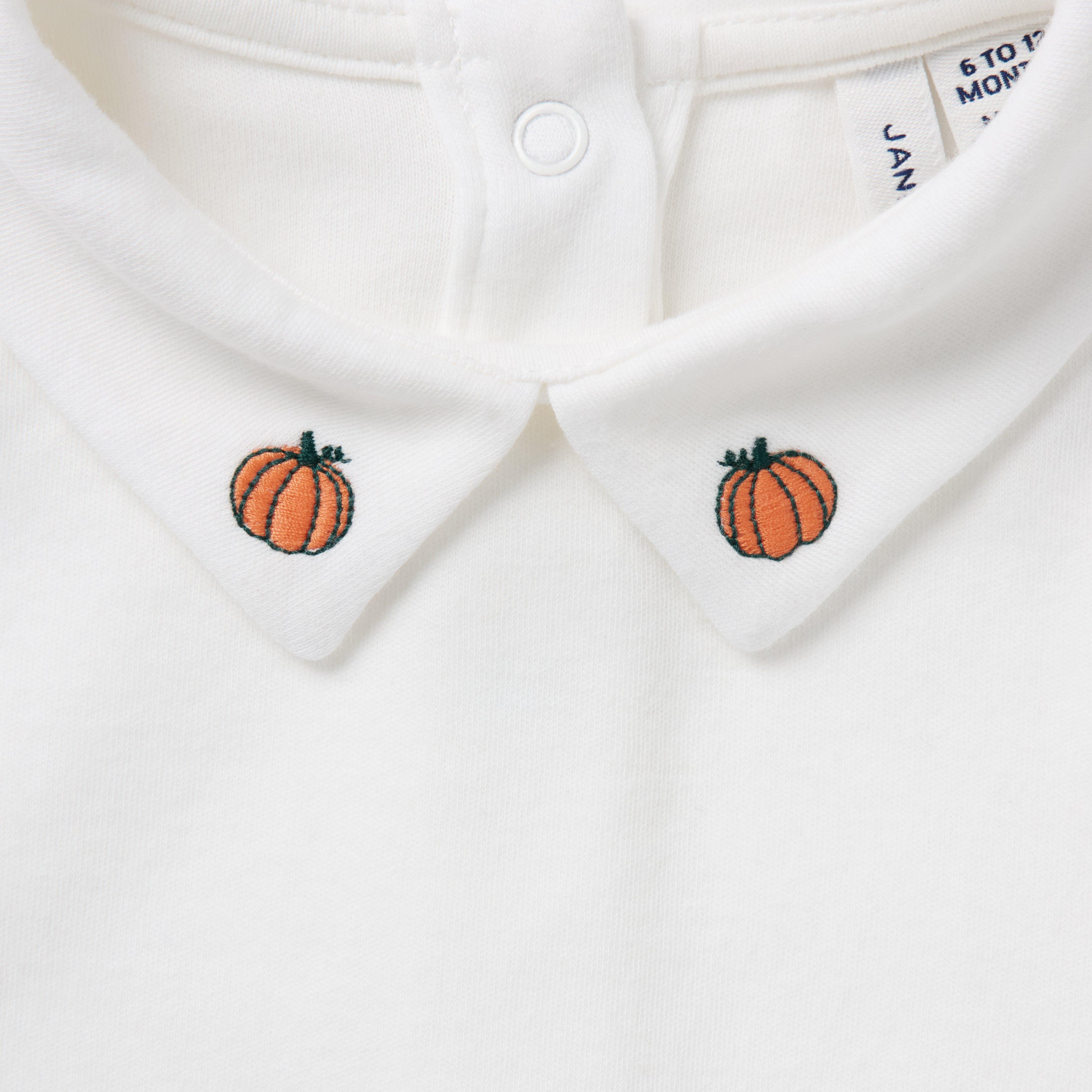 Baby Embroidered Pumpkin Bodysuit image number 1