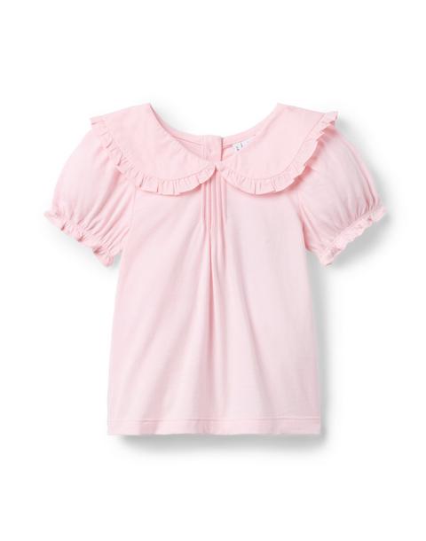 Ruffle Collar Puff Sleeve Top
