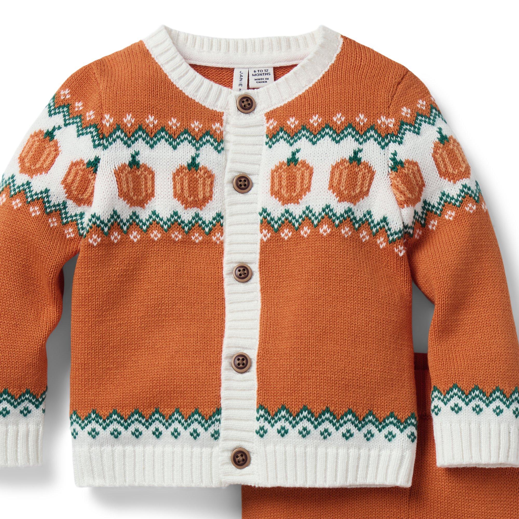 Baby Pumpkin Fair Isle Matching Set  image number 1