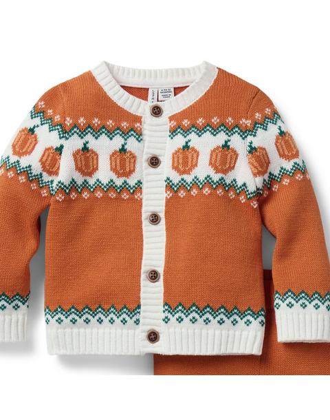Baby Pumpkin Fair Isle Matching Set