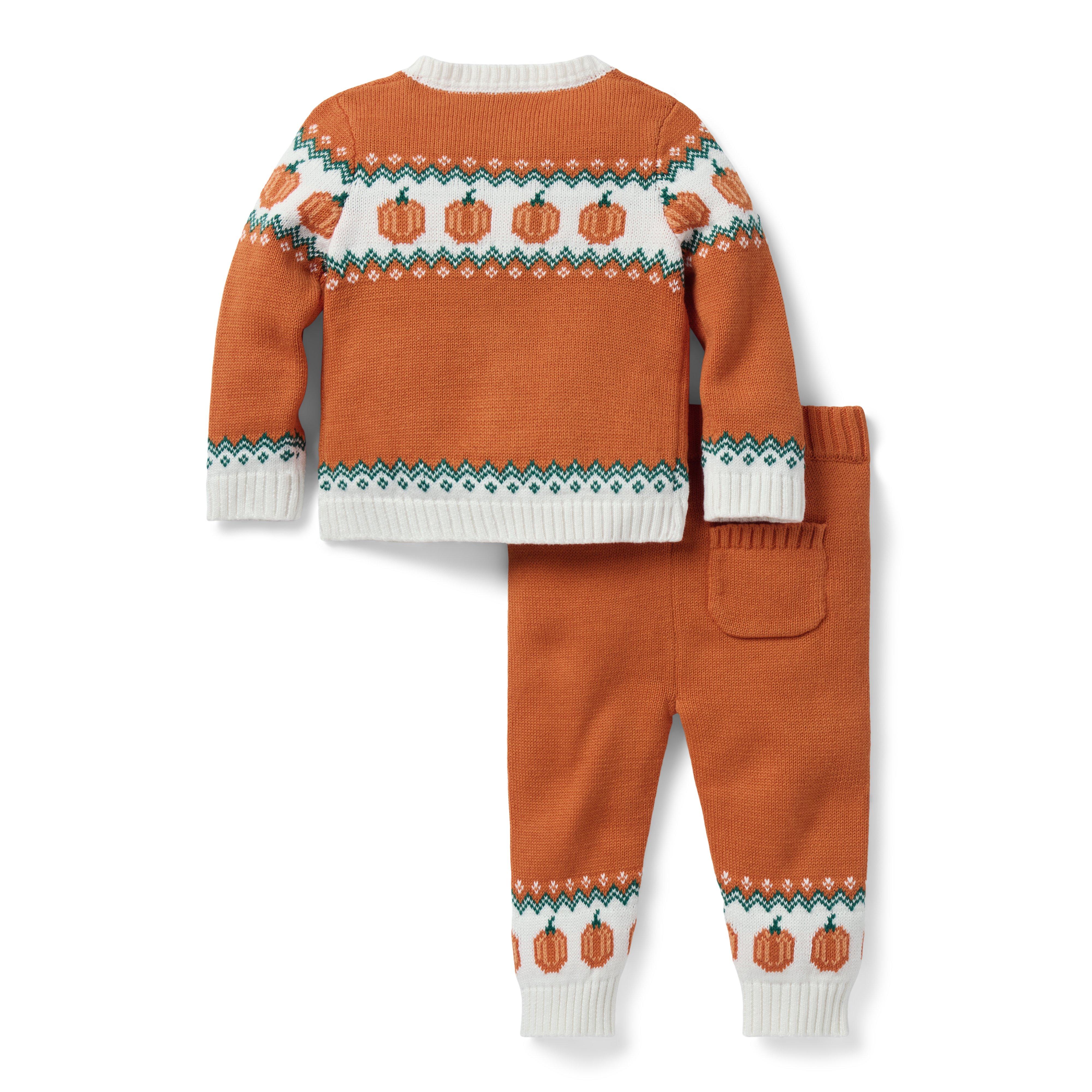 Baby Pumpkin Fair Isle Matching Set  image number 2