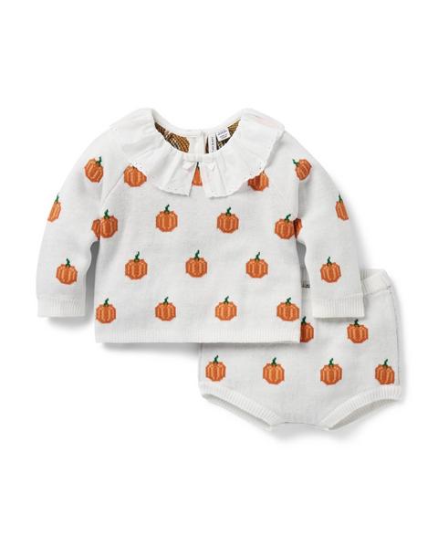 Baby Pumpkin Matching Sweater Set