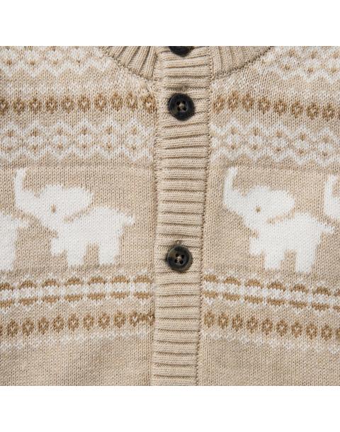Baby Elephant Fair Isle Knit One-Piece