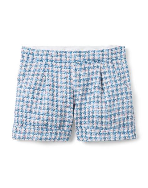 Pleated Tweed Short