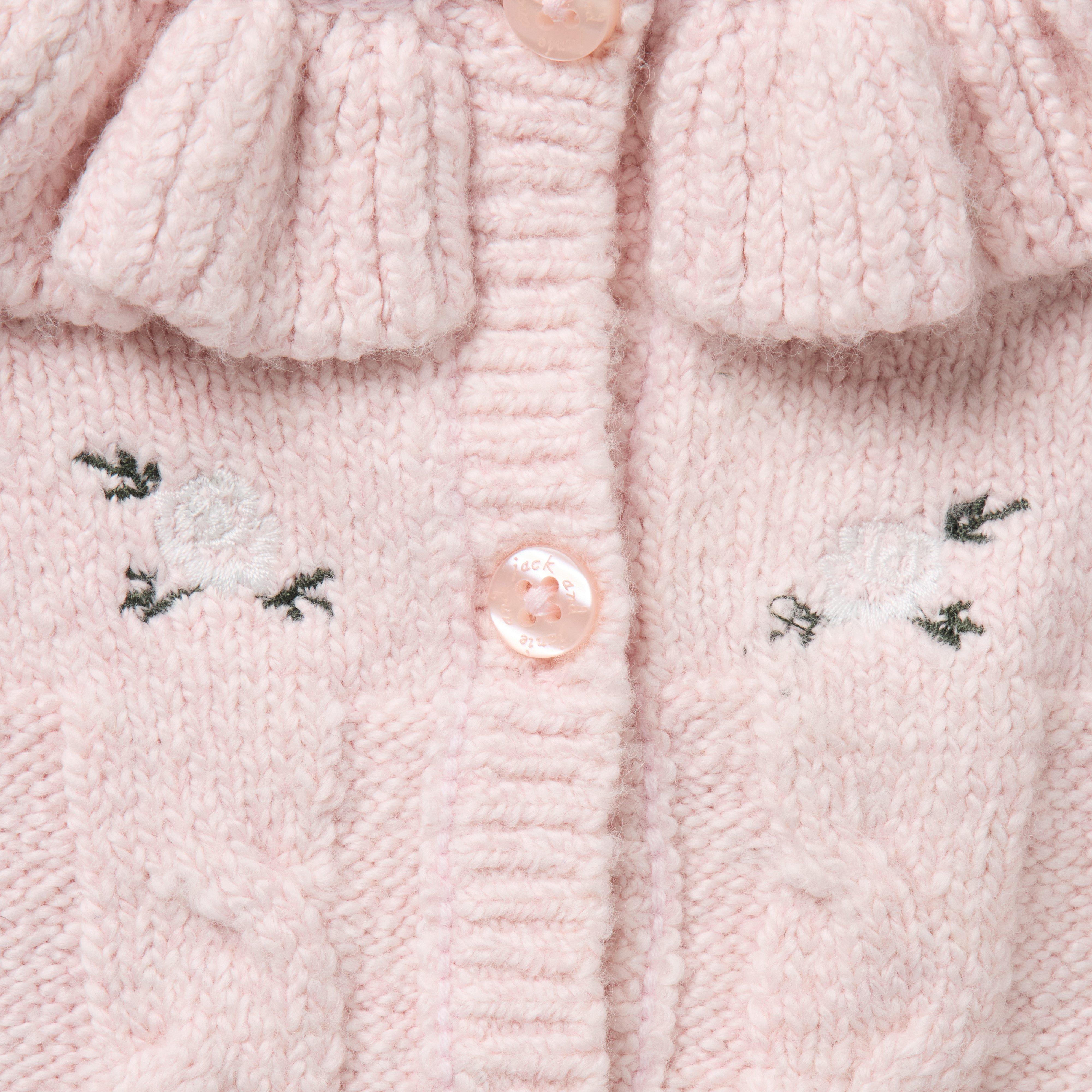 Baby Embroidered Cable Knit One-Piece image number 1