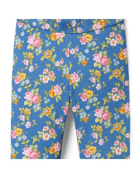 Floral Button Cuff Ponte Pant