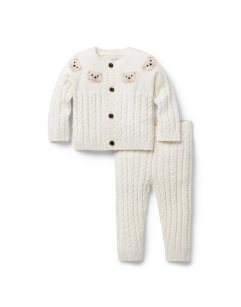 Baby Bear Cable Knit Matching Set