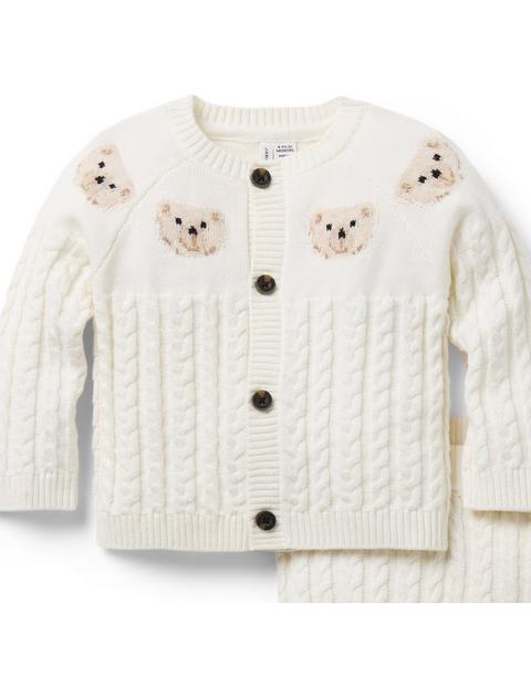 Baby Bear Cable Knit Matching Set