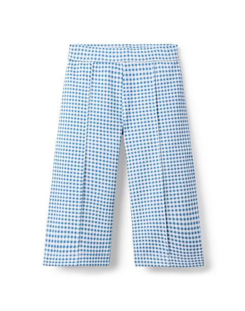 Wide Leg Gingham Ponte Pant
