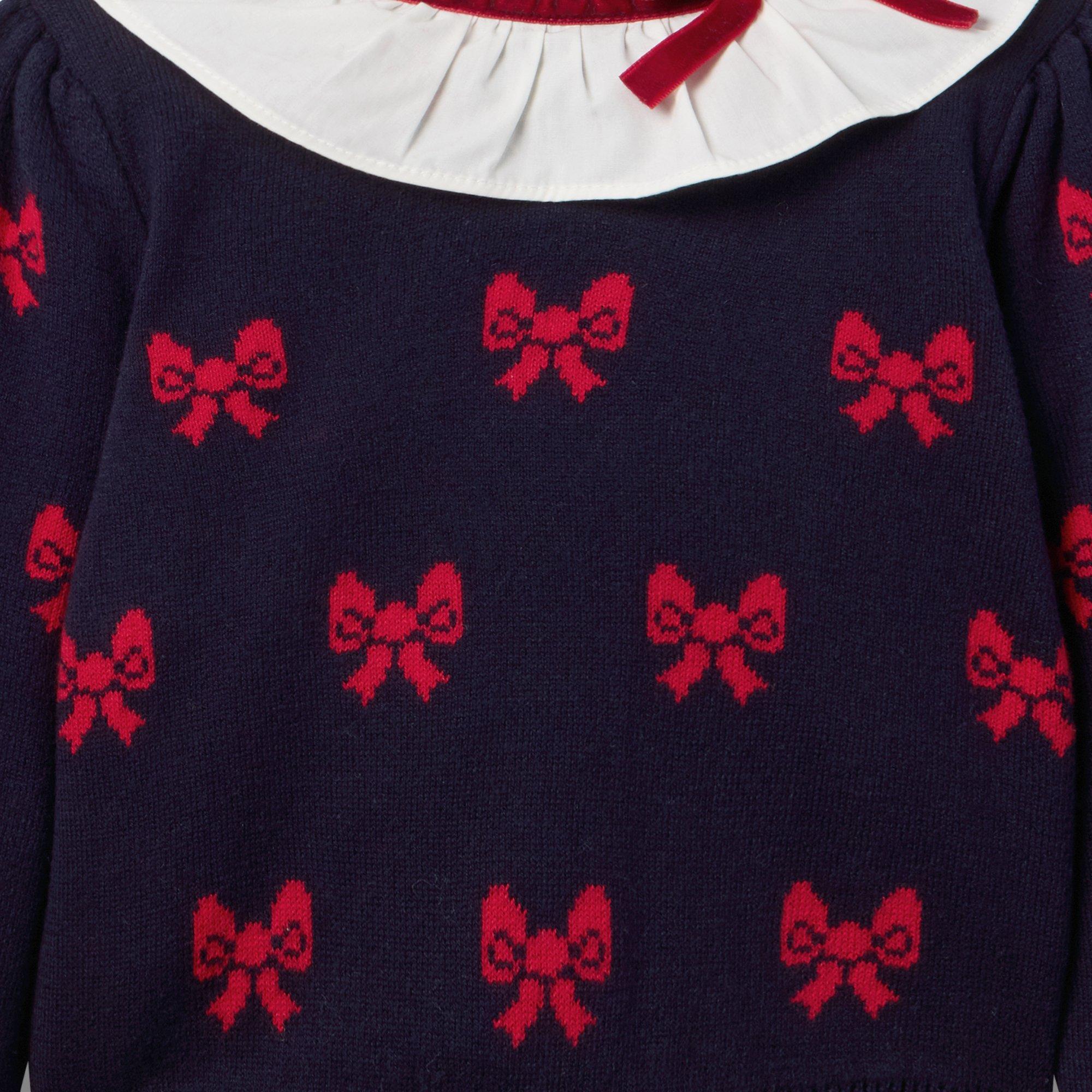 Bow Ruffle Collar Sweater image number 1