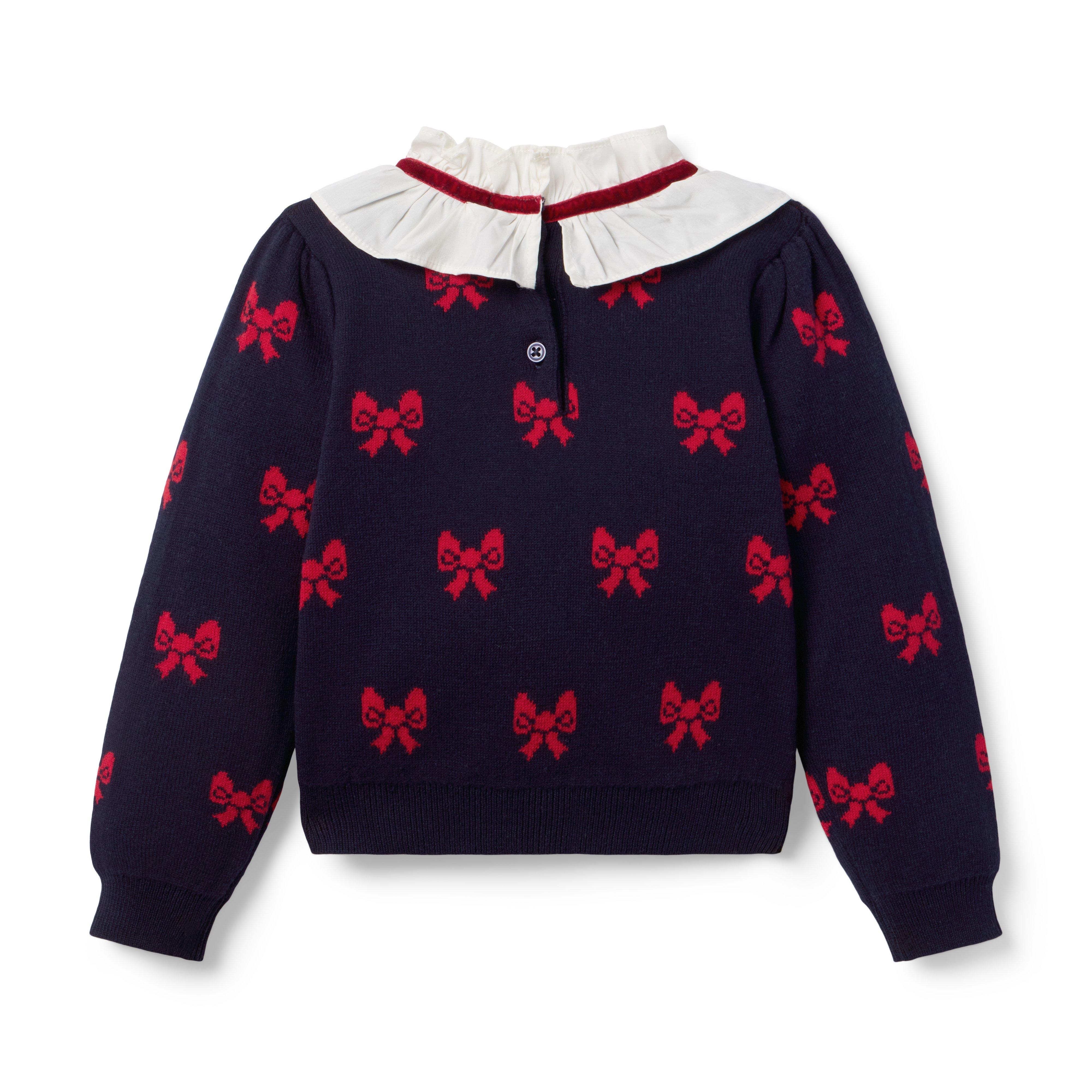 Bow Ruffle Collar Sweater image number 2