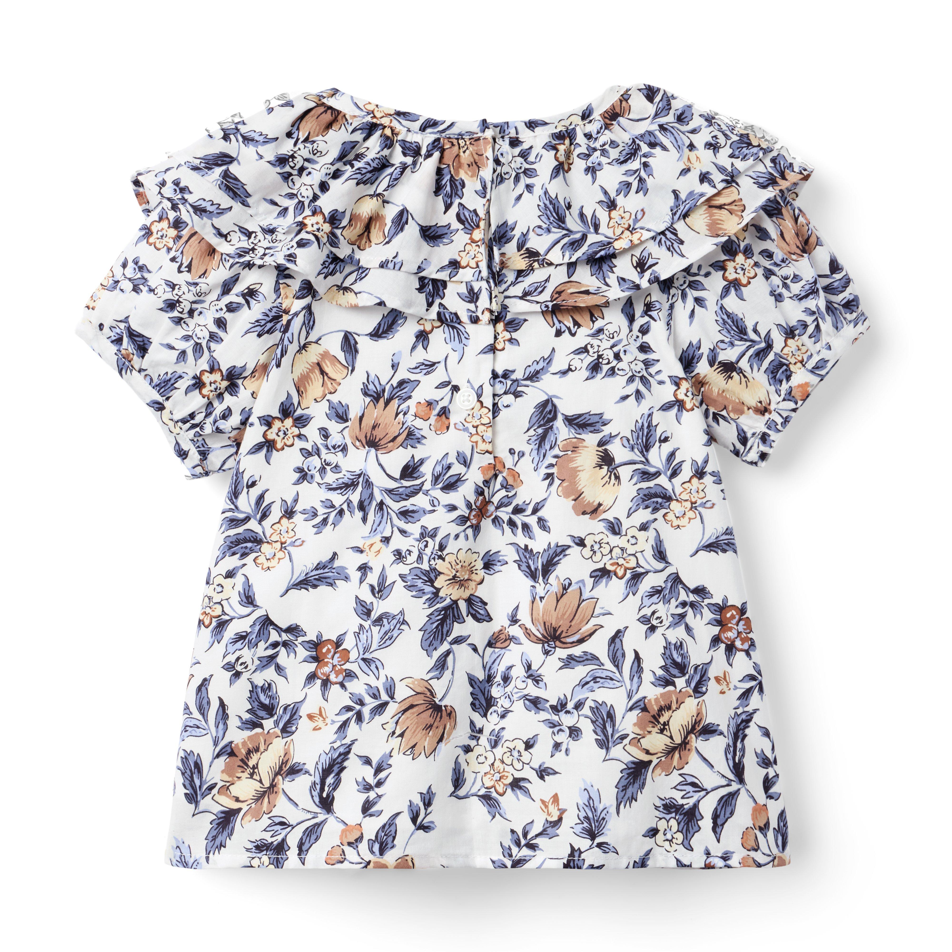Floral Ruffle Collar Top image number 2