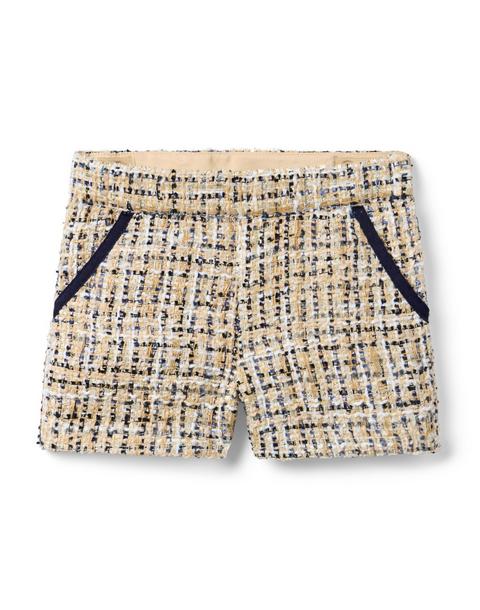 Tweed Grosgrain Trim Short