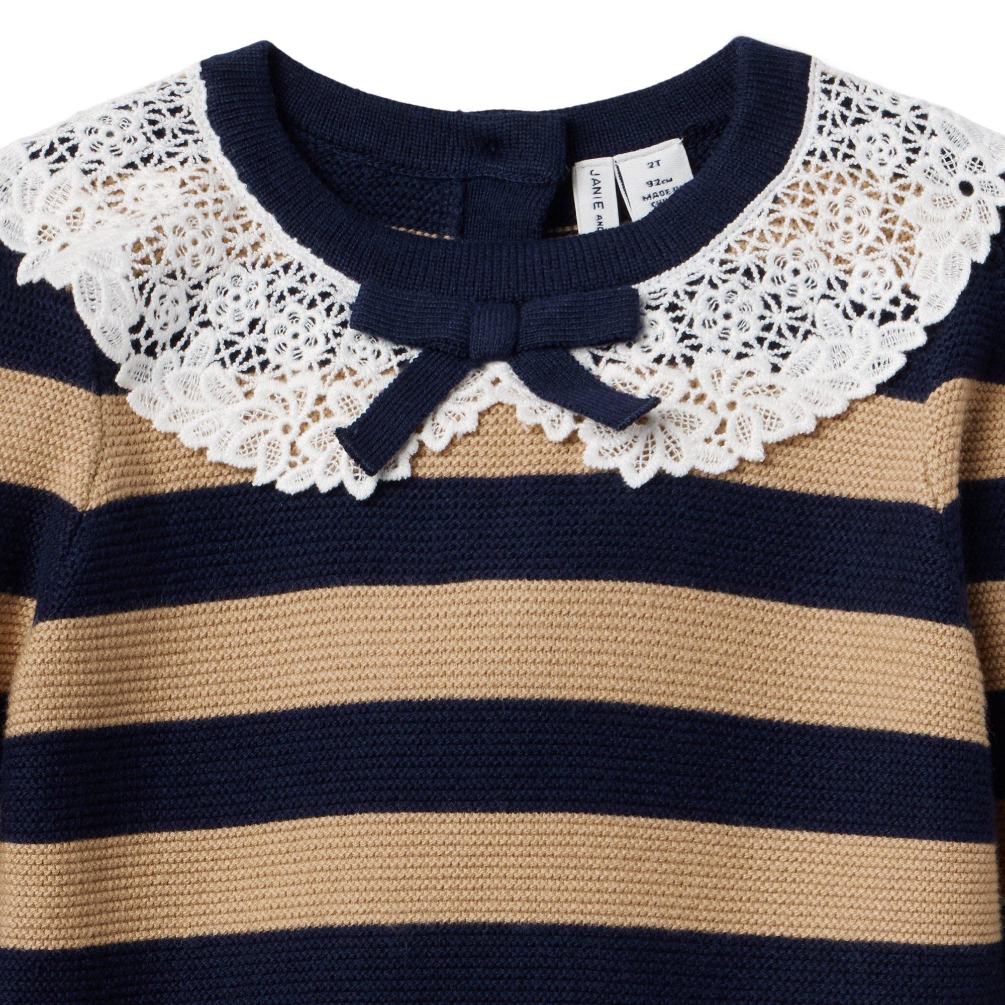 The Striped Lace Collar Sweater image number 1