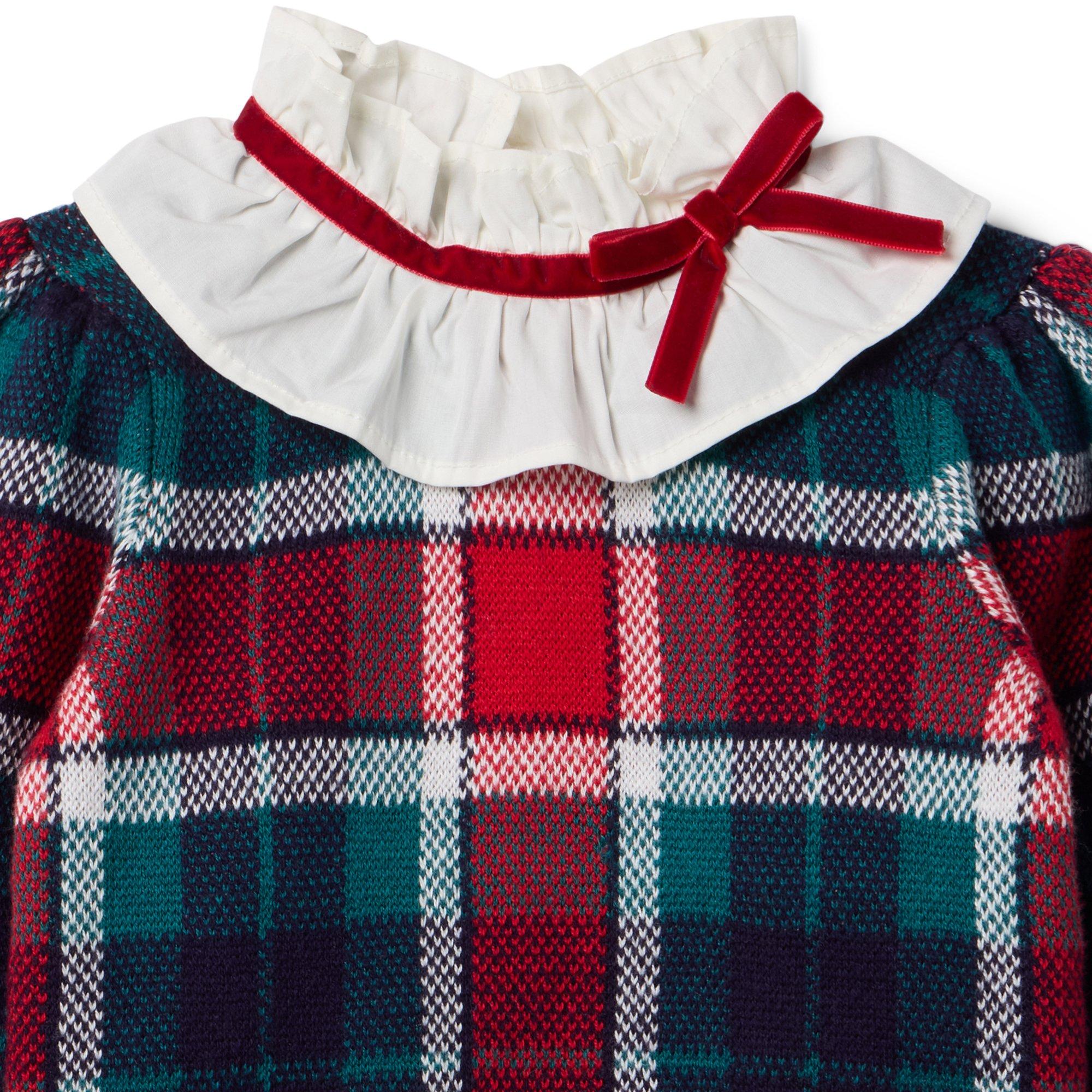Tartan Ruffle Collar Sweater image number 1
