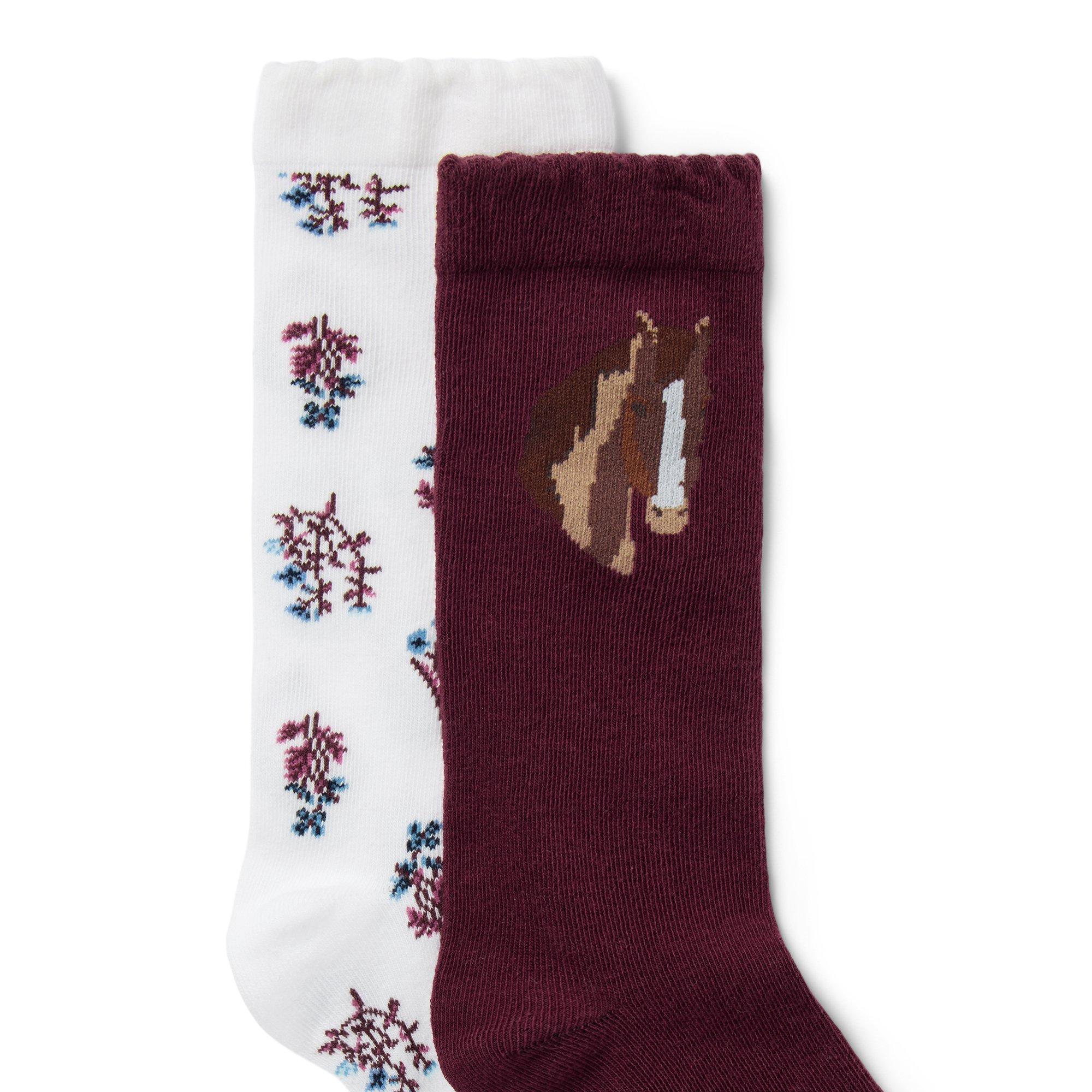 Horse And Floral Sock 2-Pack image number 1