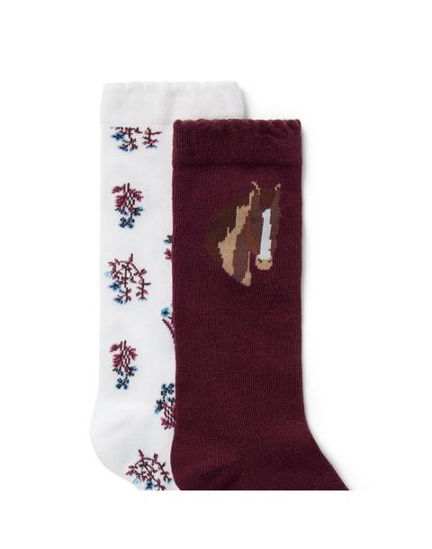 Horse And Floral Sock 2-Pack