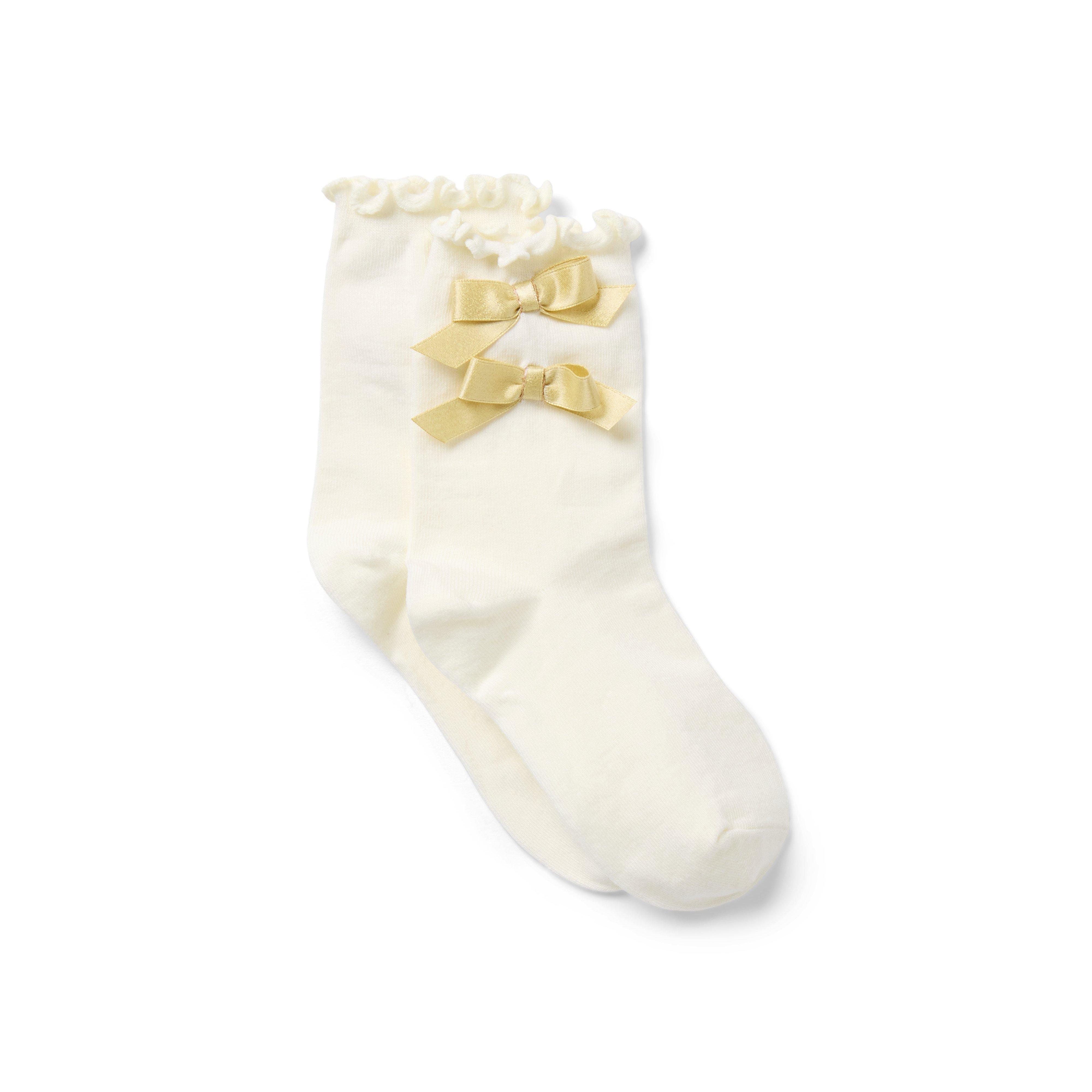 Ruffle Cuff Bow Sock