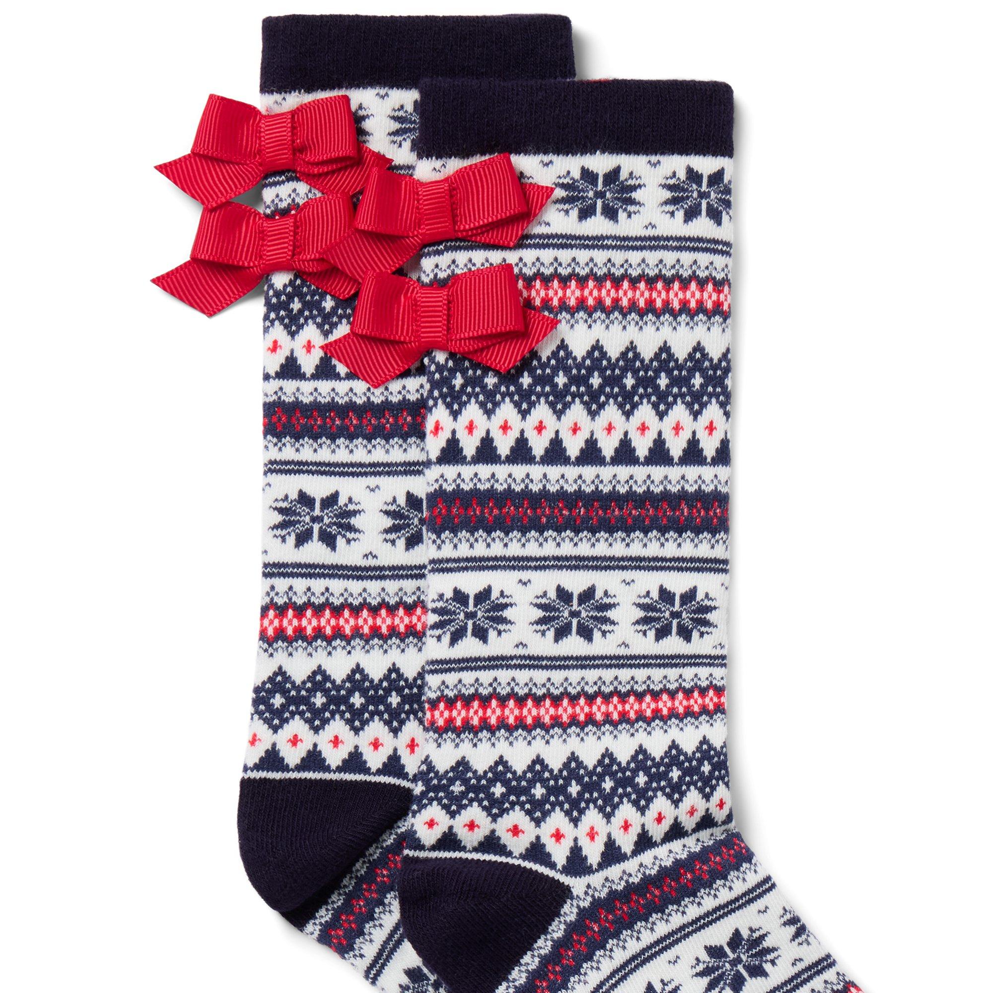 Fair Isle Bow Sock image number 1
