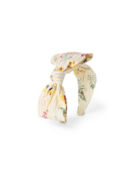 Floral Bow Striped Headband