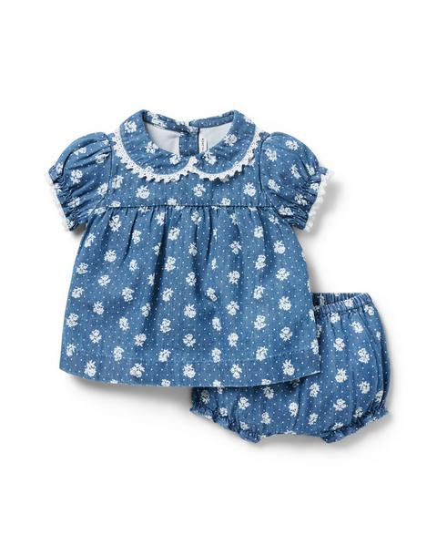 Baby Floral Chambray Matching Set