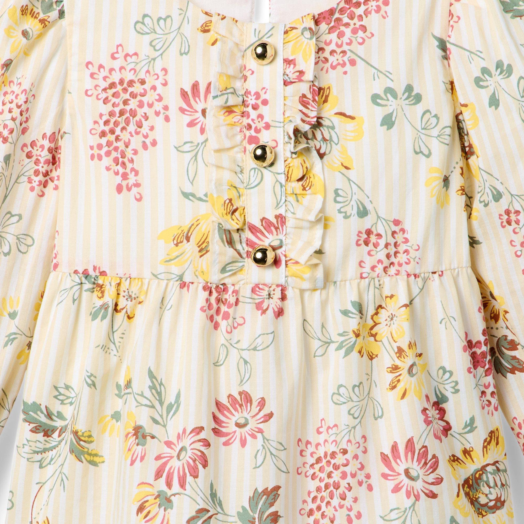 Floral Striped Ruffle Top image number 1