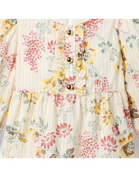 Floral Striped Ruffle Top