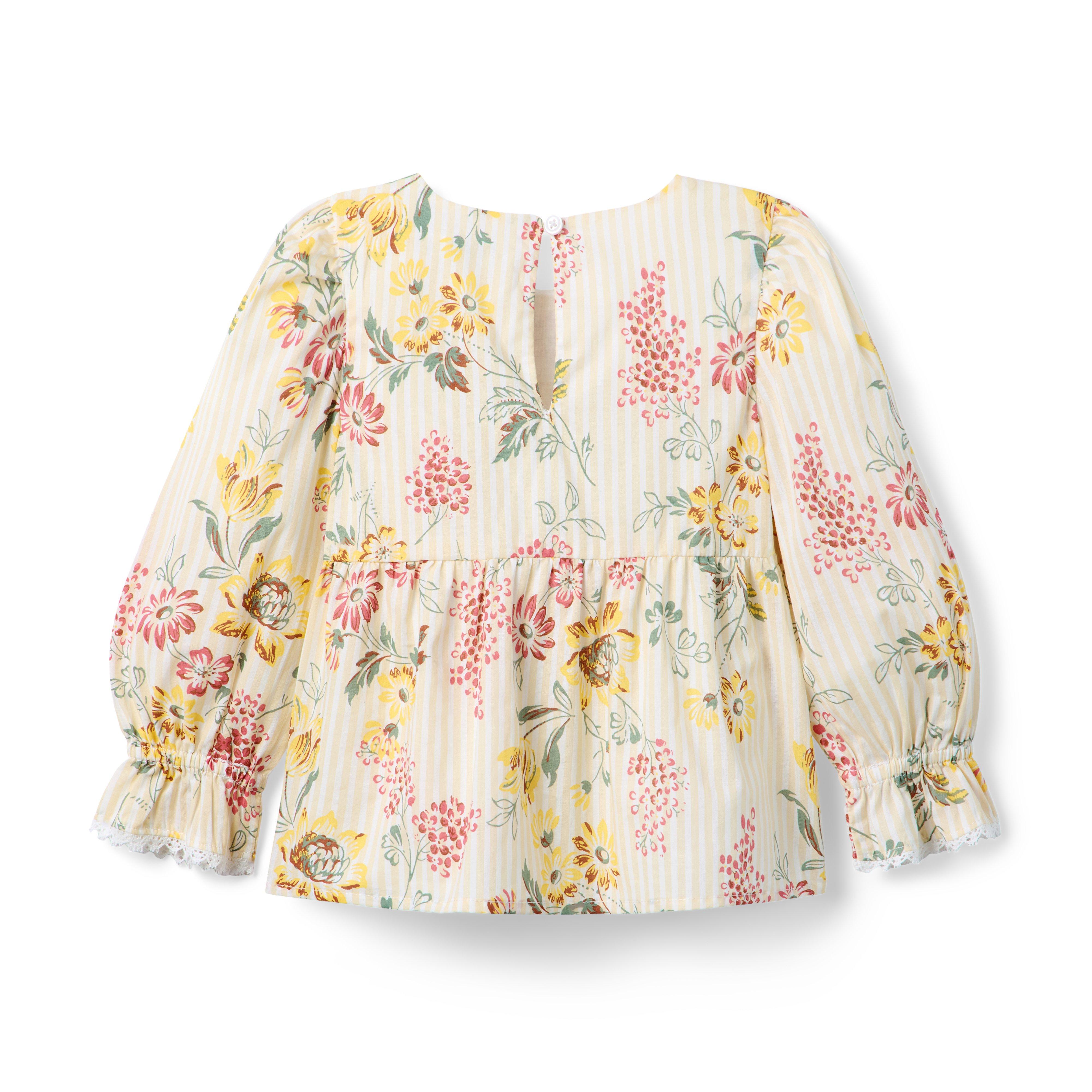 Floral Striped Ruffle Top image number 2
