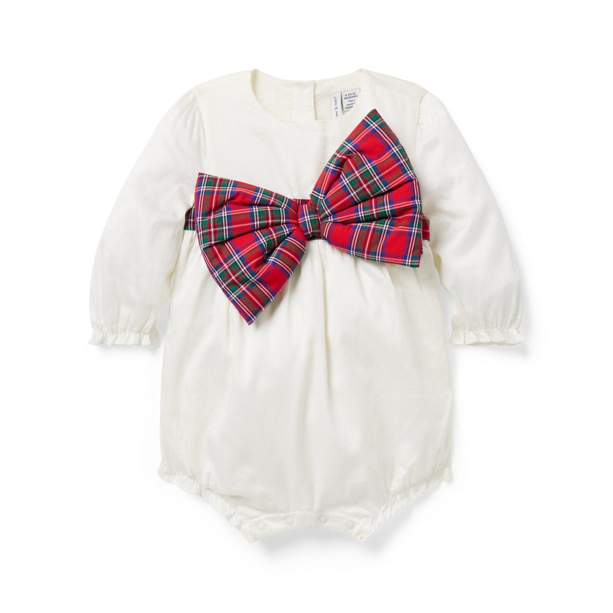 Janie and Jack The Tartan Bow Baby Romper