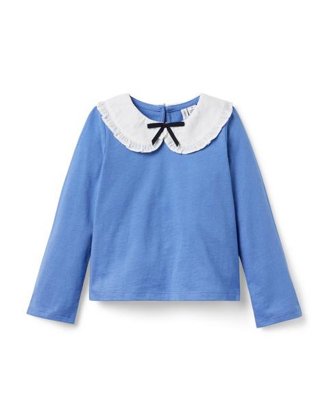 Ruffle Trim Collar Top