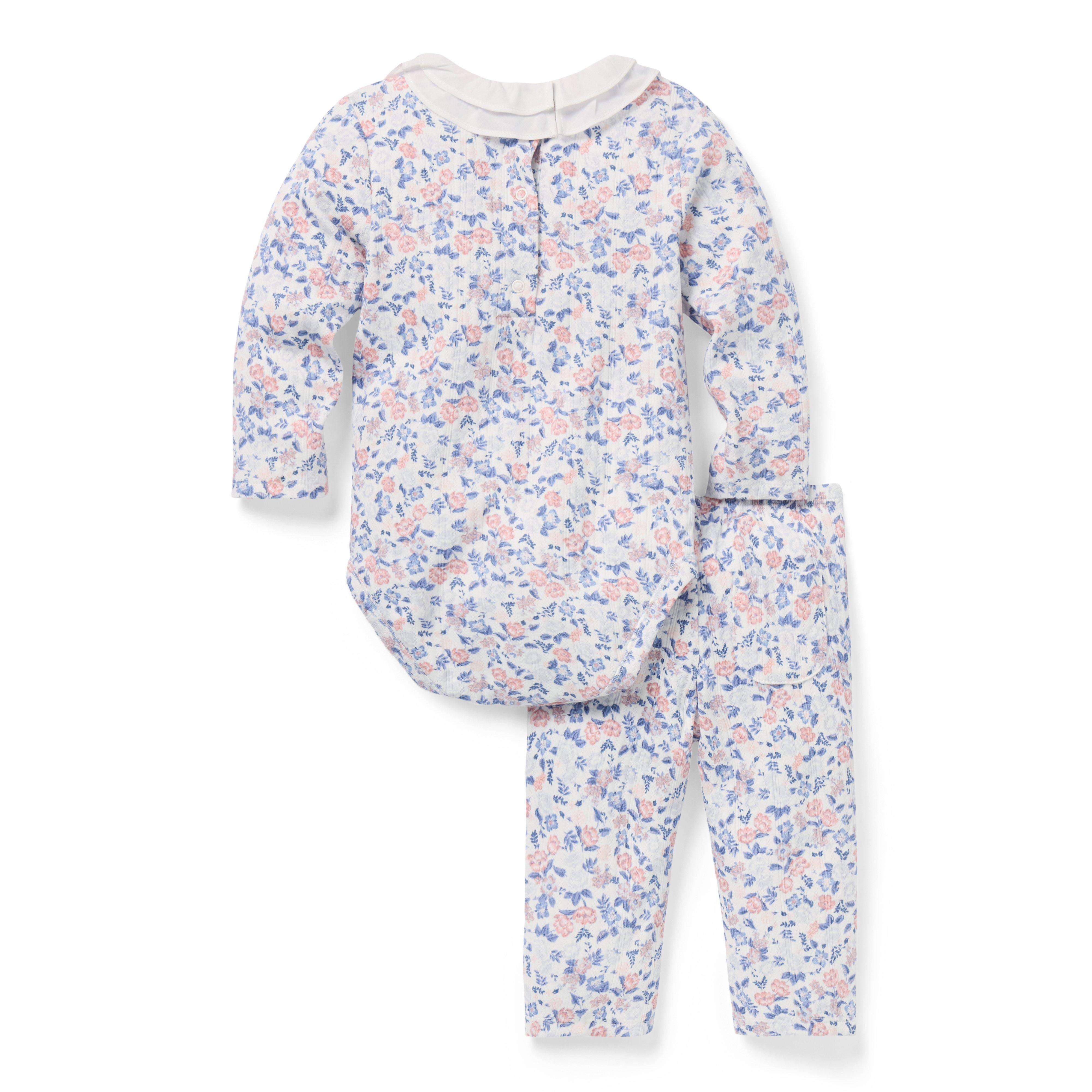 Baby Ditsy Floral Ruffle Collar Matching Set image number 2