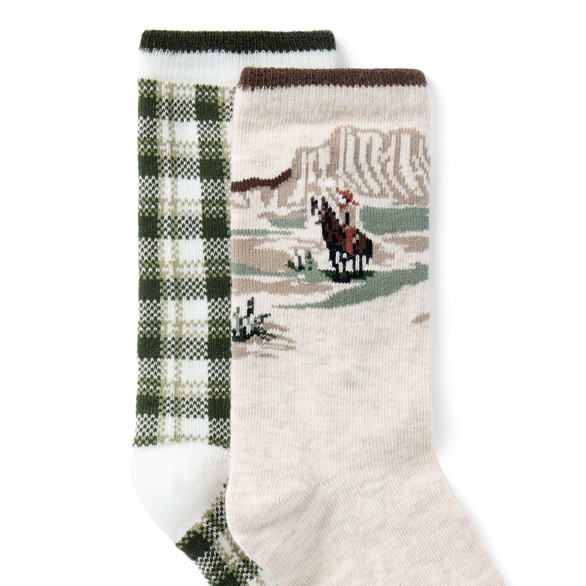Cowboy And Plaid Sock 2-Pack image number 1