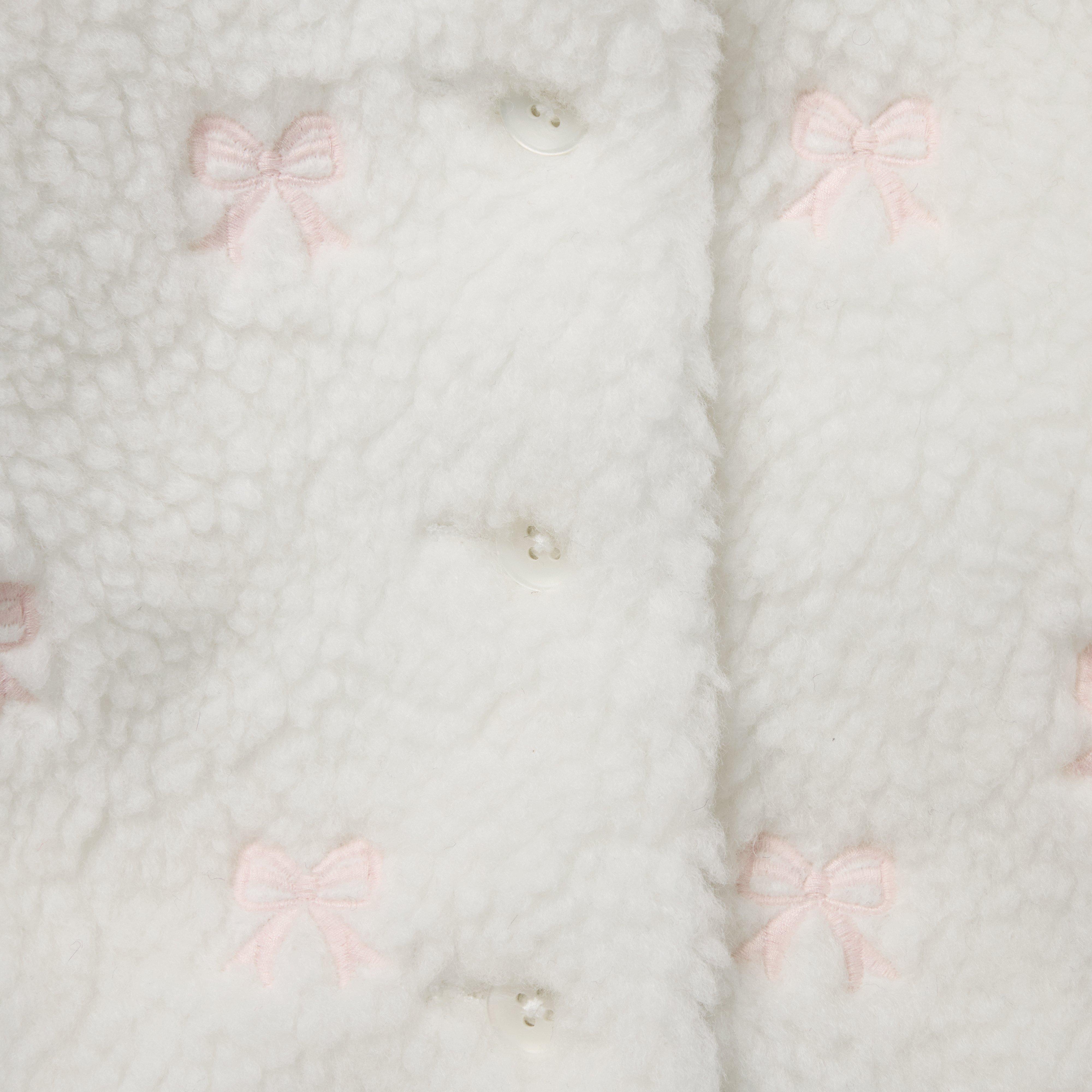 Baby Embroidered Bow Sherpa Jacket image number 1