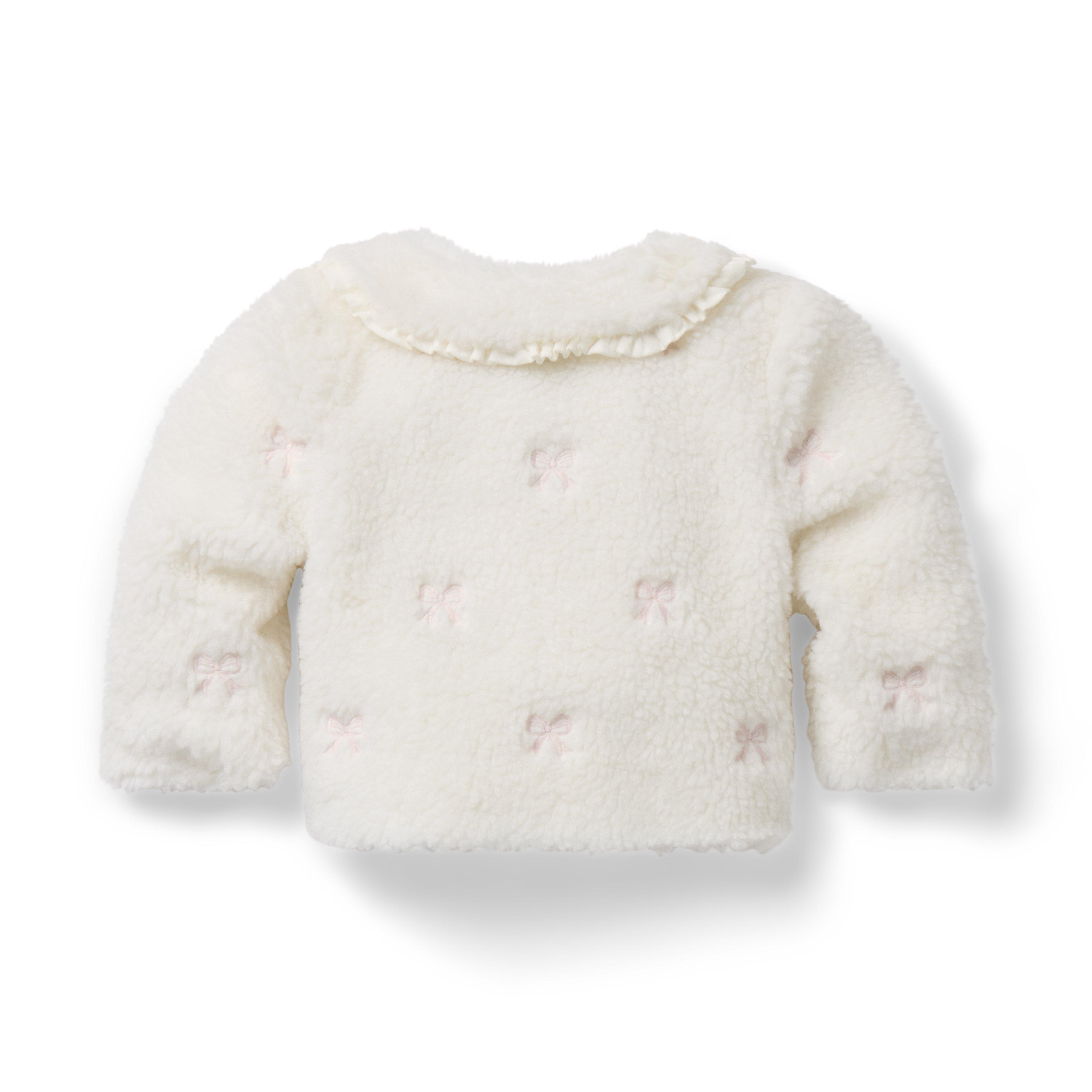 Baby Embroidered Bow Sherpa Jacket image number 2