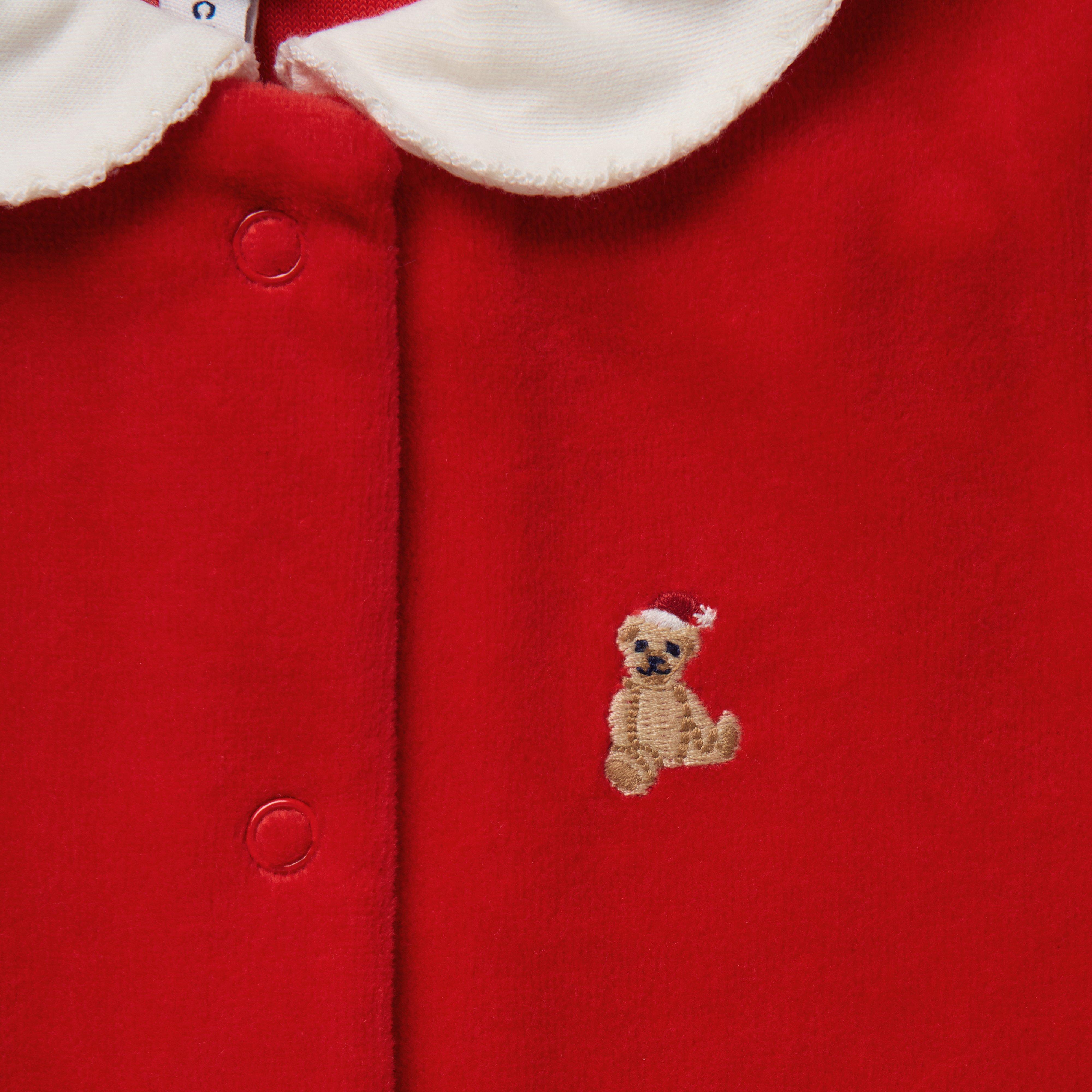 Baby Holiday Bear Collared One-Piece image number 2