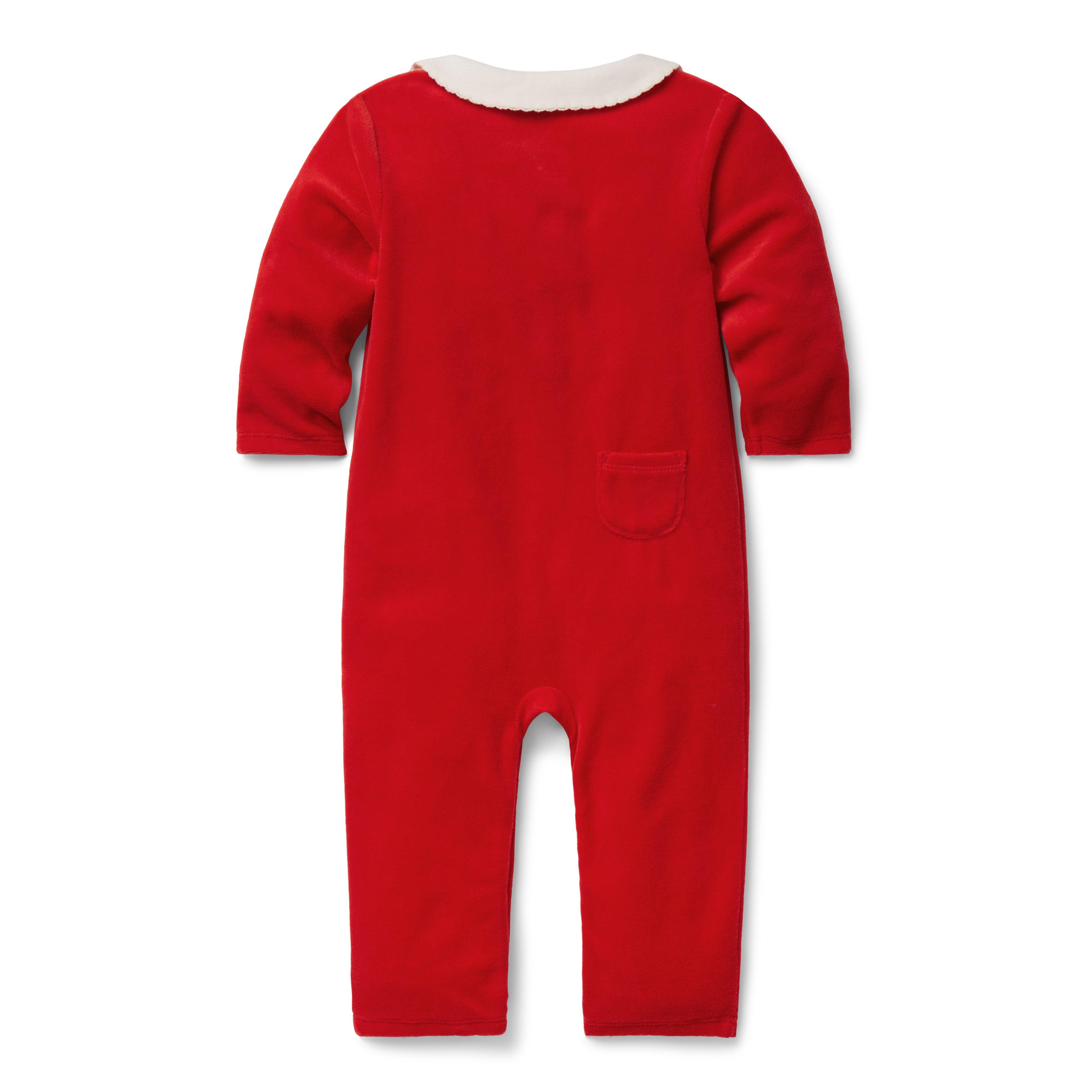 Baby Holiday Bear Collared One-Piece image number 1