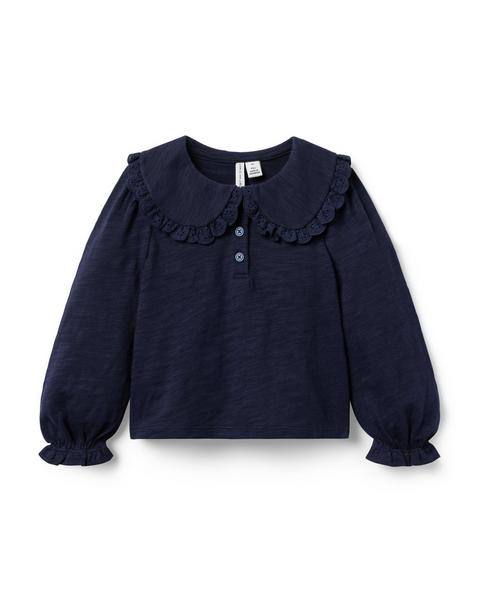 Eyelet Collar Top