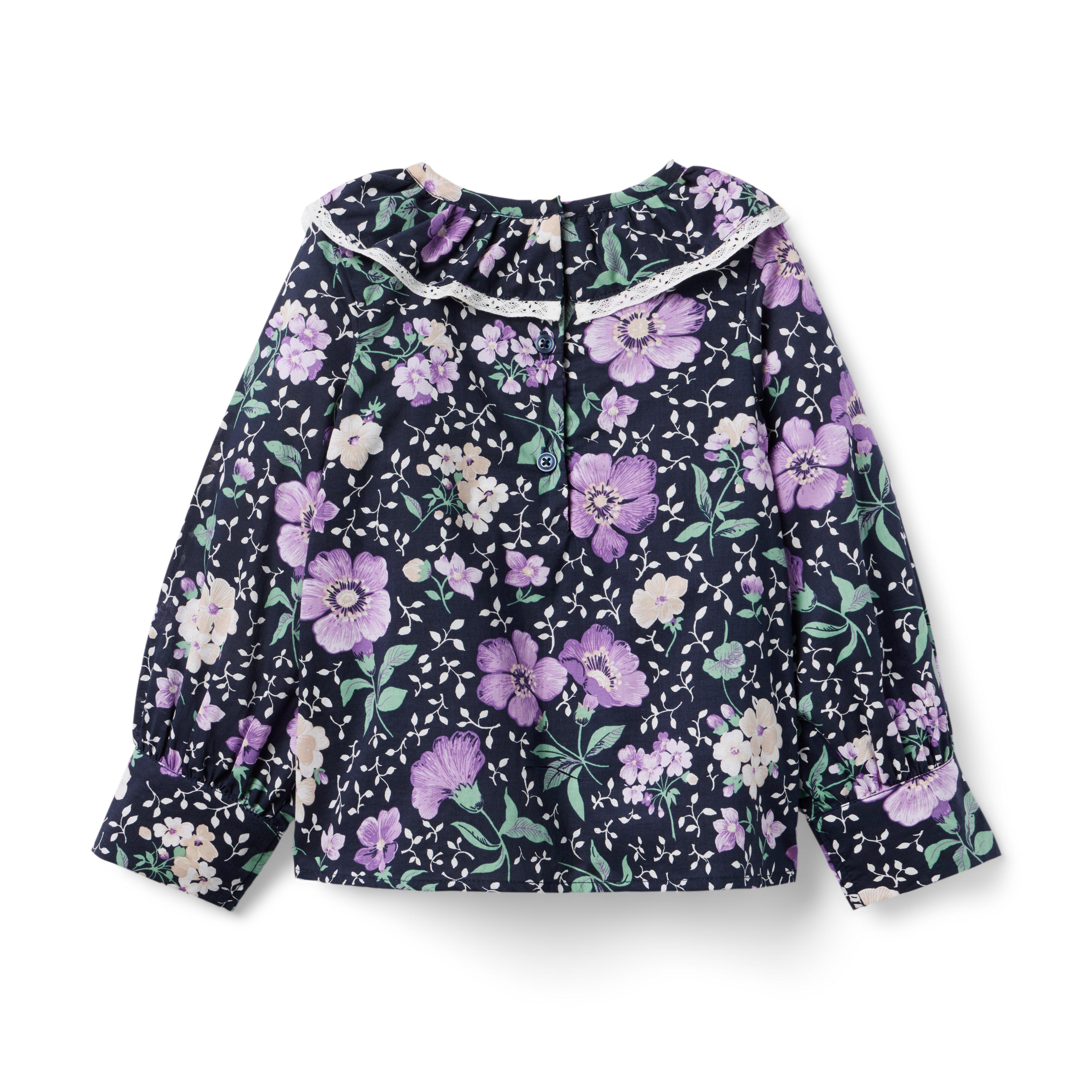 Floral Ruffle Lace Trim  Top image number 2