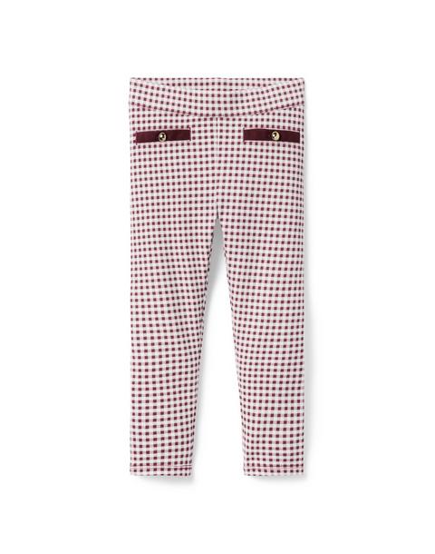 Gingham Button Ponte Pant