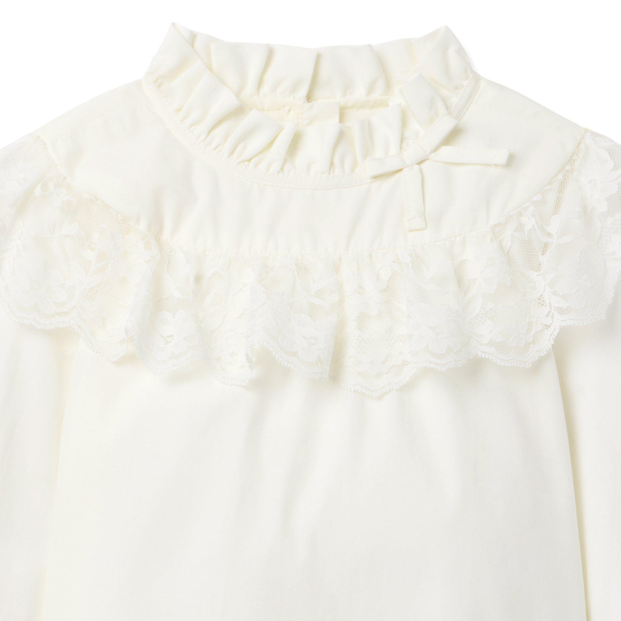 The Lace Trim Ruffle Top image number 1