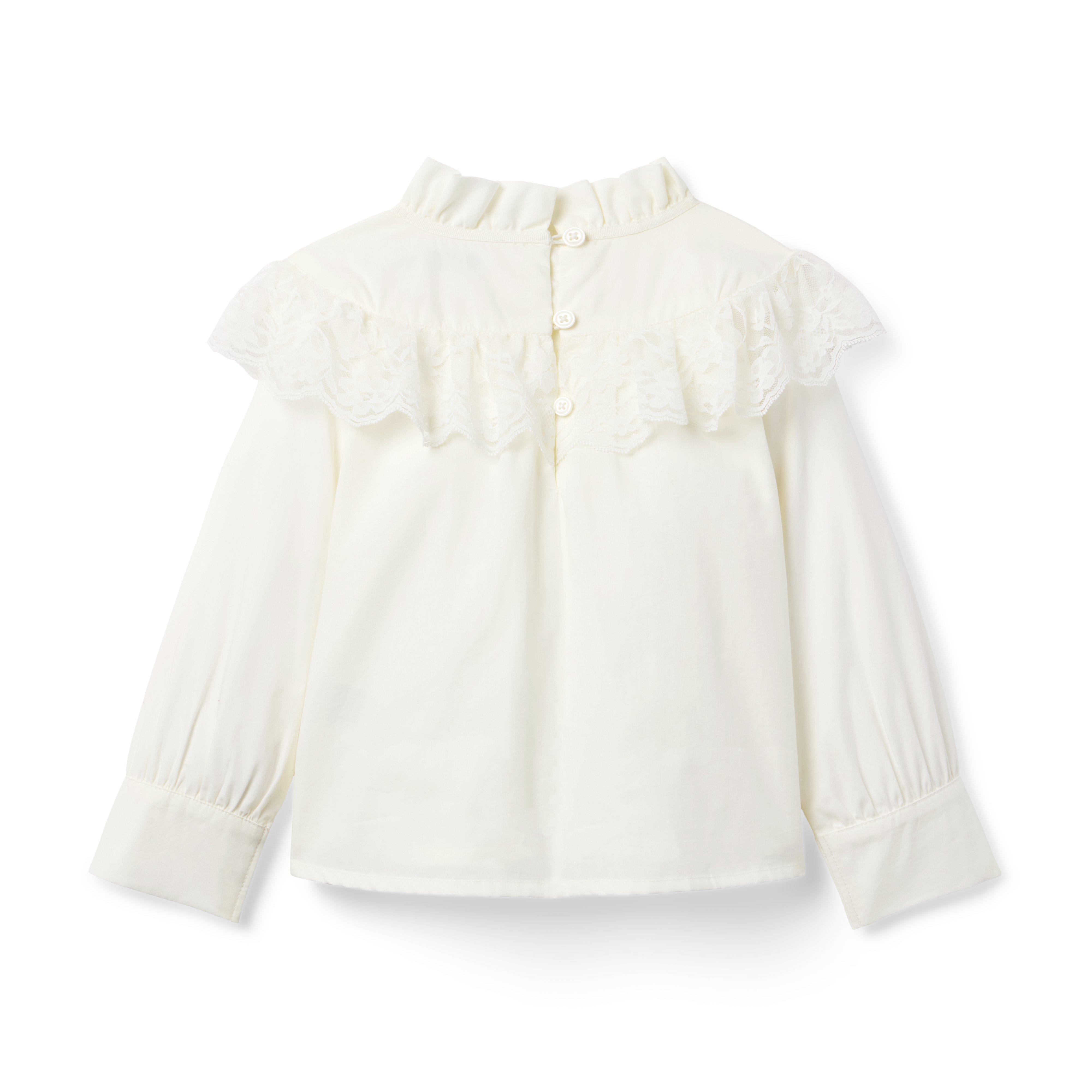 The Lace Trim Ruffle Top image number 2