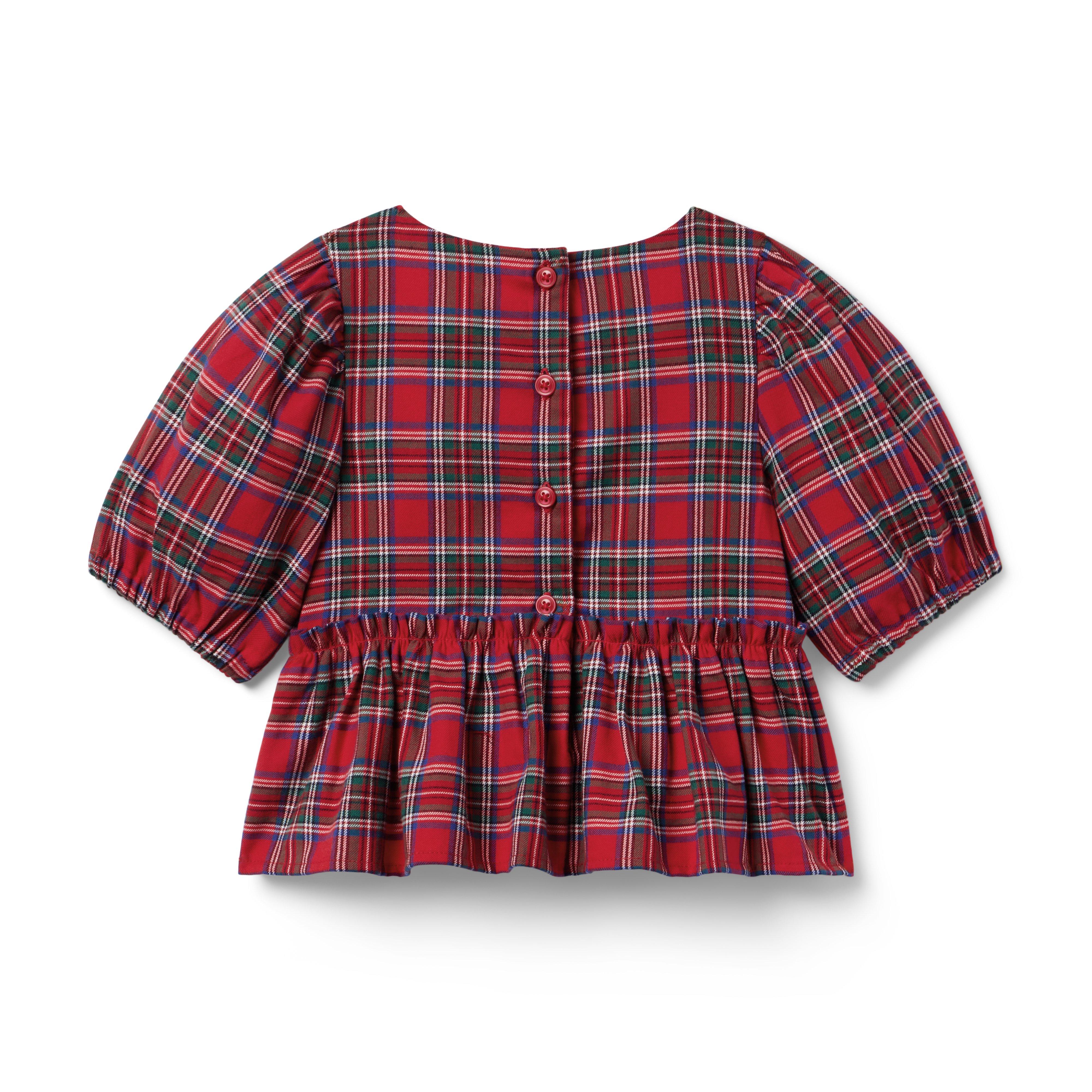 Tartan Rosette Peplum Top image number 2