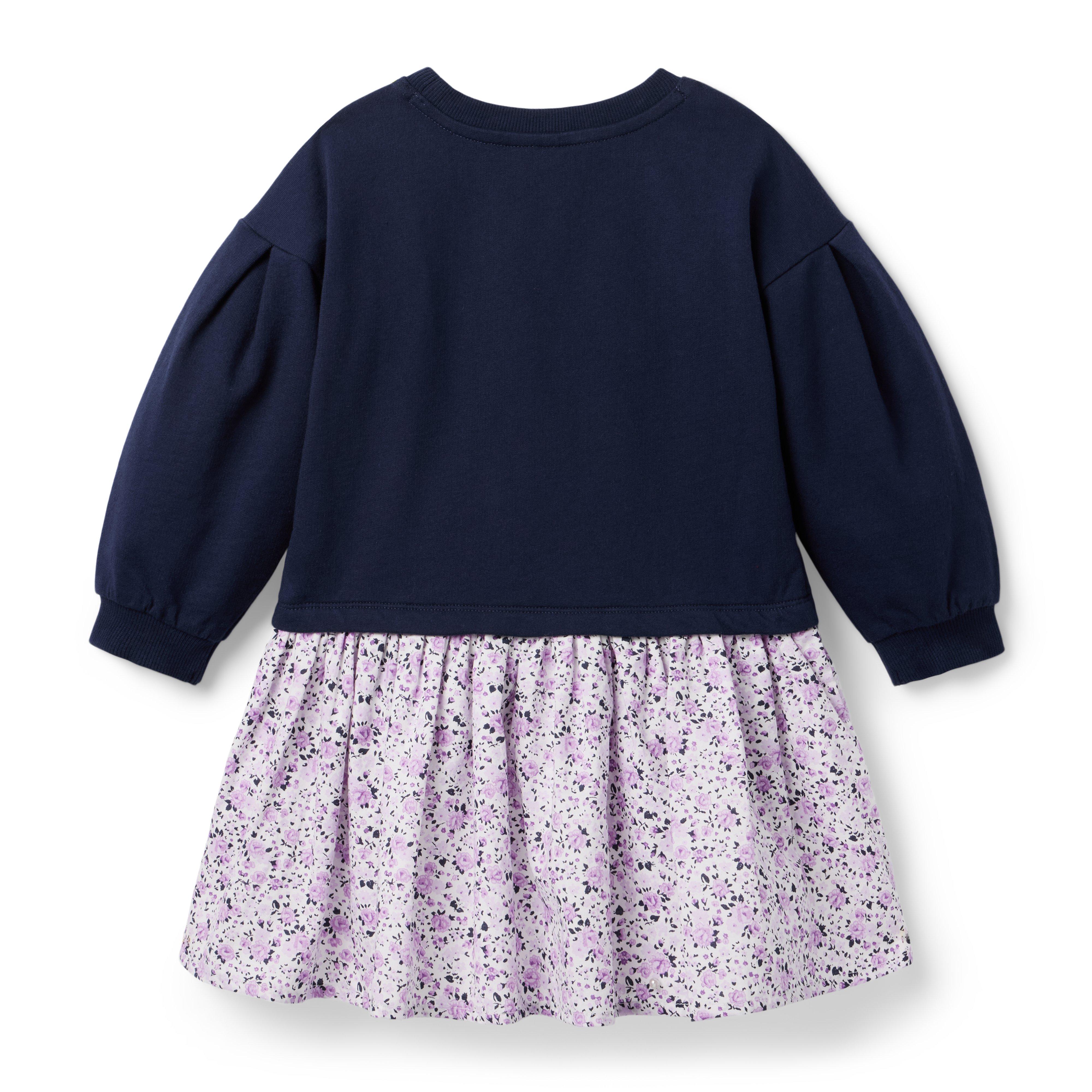 Embroidered Floral French Terry Dress image number 2