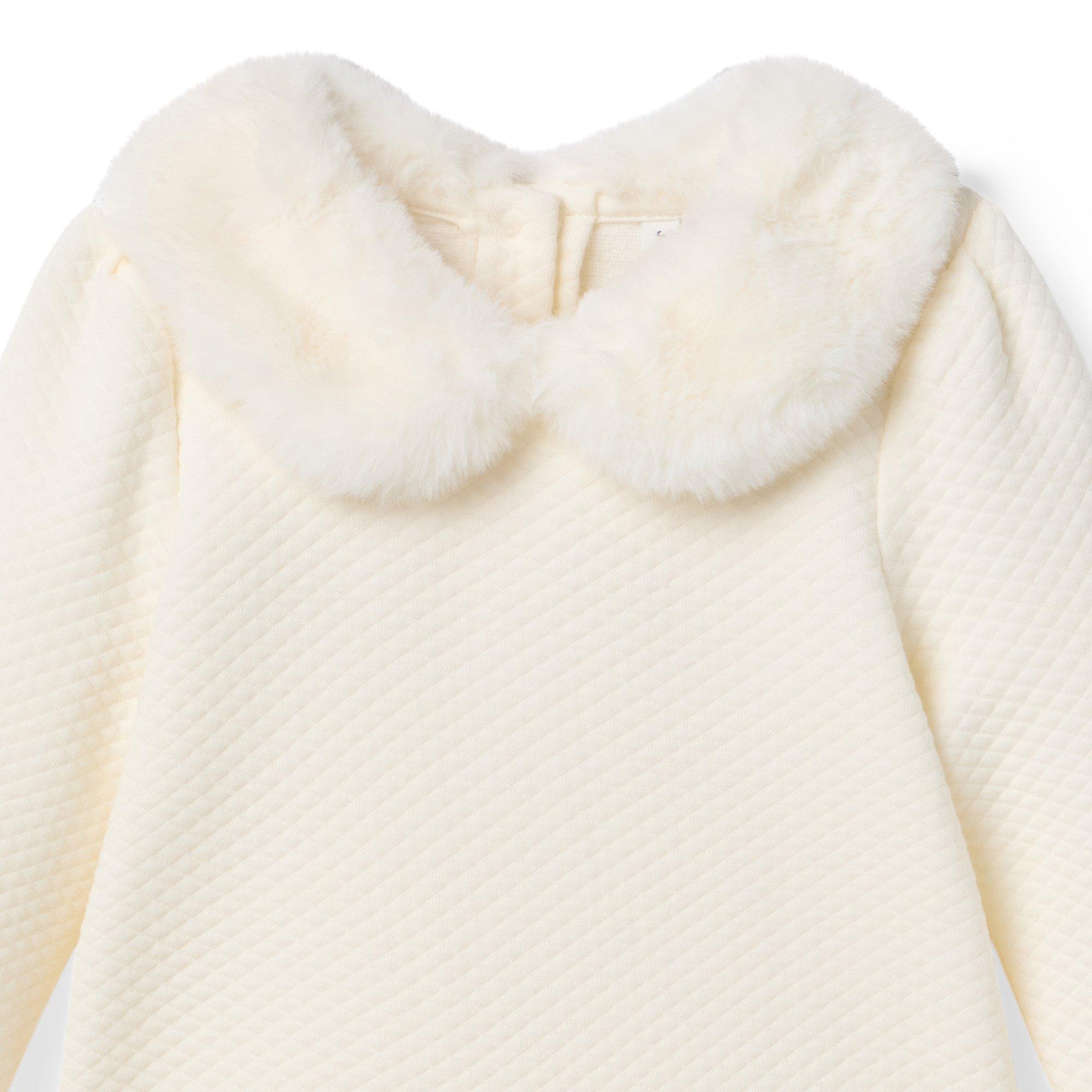 Quilted Faux Fur Collar Dress image number 1