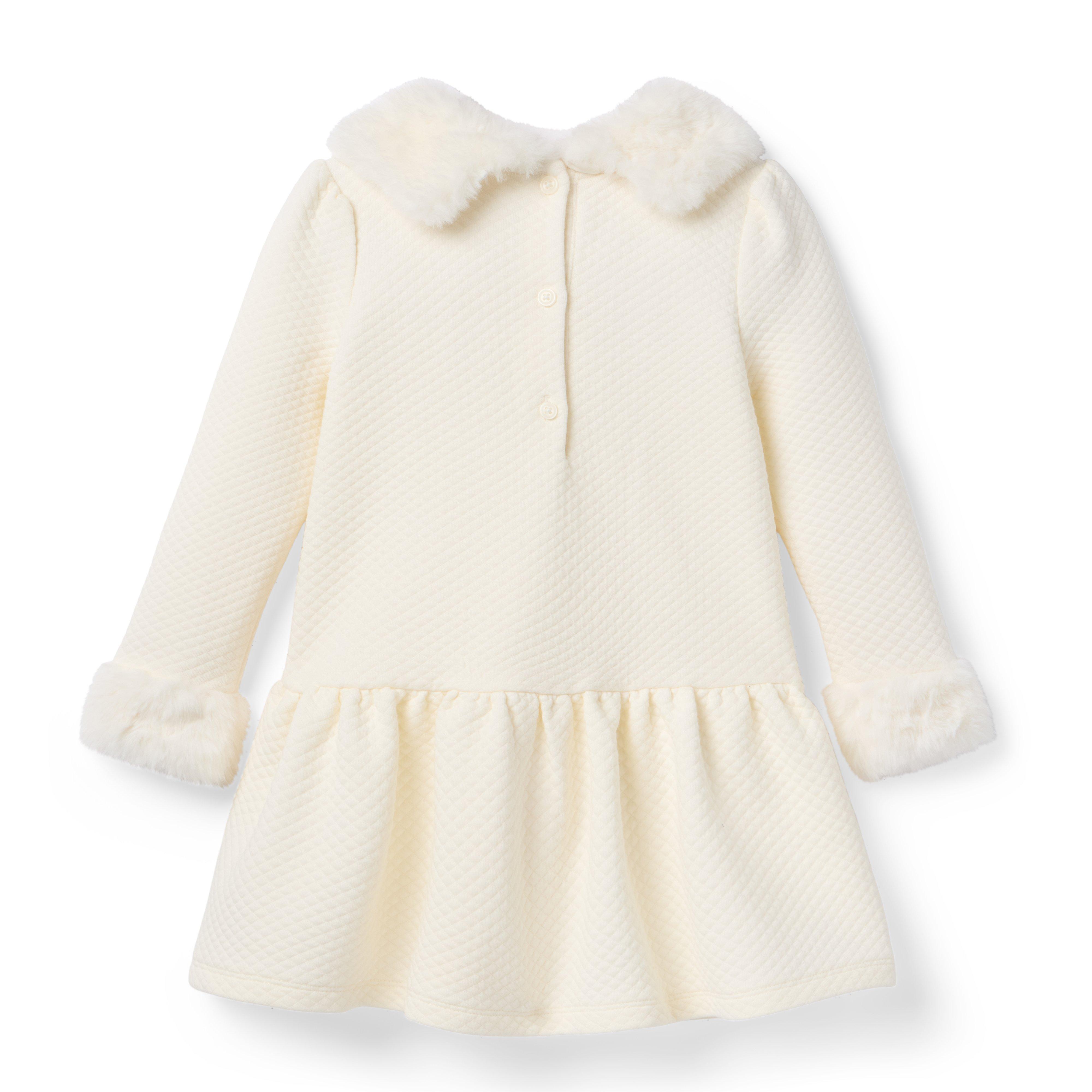 Quilted Faux Fur Collar Dress image number 2