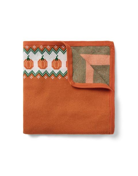Baby Pumpkin Fair Isle Sweater Blanket