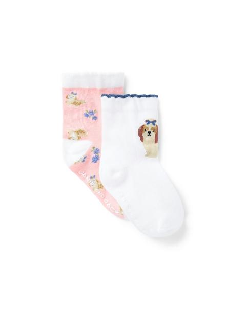 Baby Dog And Flower Sock 2-Pack